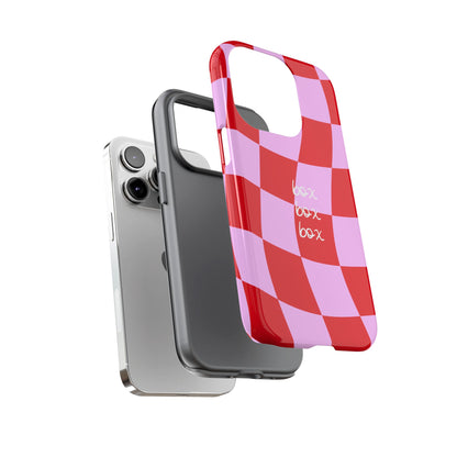 Pink and Red Checkered F1 Phone Case, Box Box Box F1 Phone Case