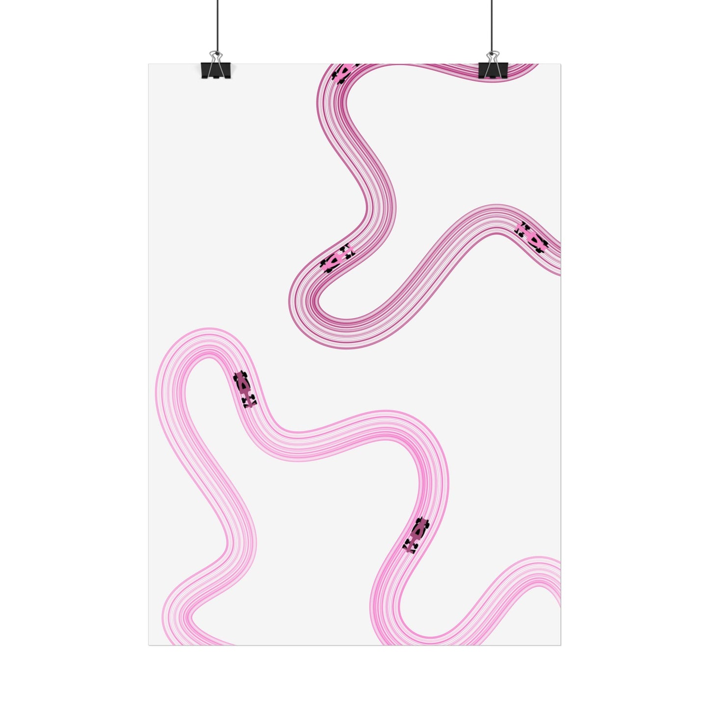 Pink F1 Wall Art Poster | Minimalist F1 Art - EU Sizing (Physical Print)