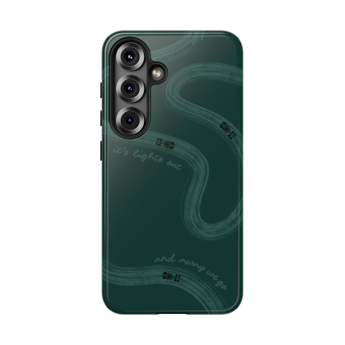 F1 Phone Case Monochrome Green Painted "its lights out and away we go", Trendy F1 Gift, Formula 1 Gift, Cute F1 Phone Case, Phone Case