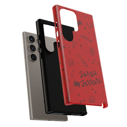 F1 Ferrari Racing Doodle "Forza Ferrari" F1 Phone Case Design