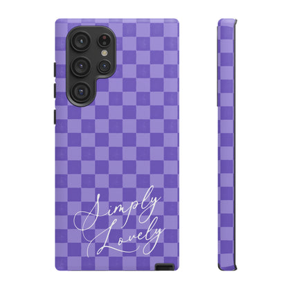 Simply Lovely Purple Checkered F1 Phone Case Design, Trendy F1 Gift, Formula 1 Gift, Cute F1 Phone Case