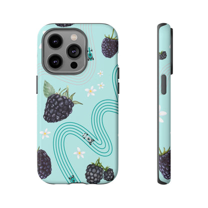 Teal F1 Mercedes and Blackberries Phone Case , Trendy F1 Gift, Formula 1 Gift, Cute Fruit F1 Phone Case, Unique Phone Case