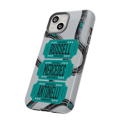 Mercedes F1 Phone Case Painted Ticket Stubs, Trendy F1 Gift, Formula 1 Gift, Cute F1 Phone Case