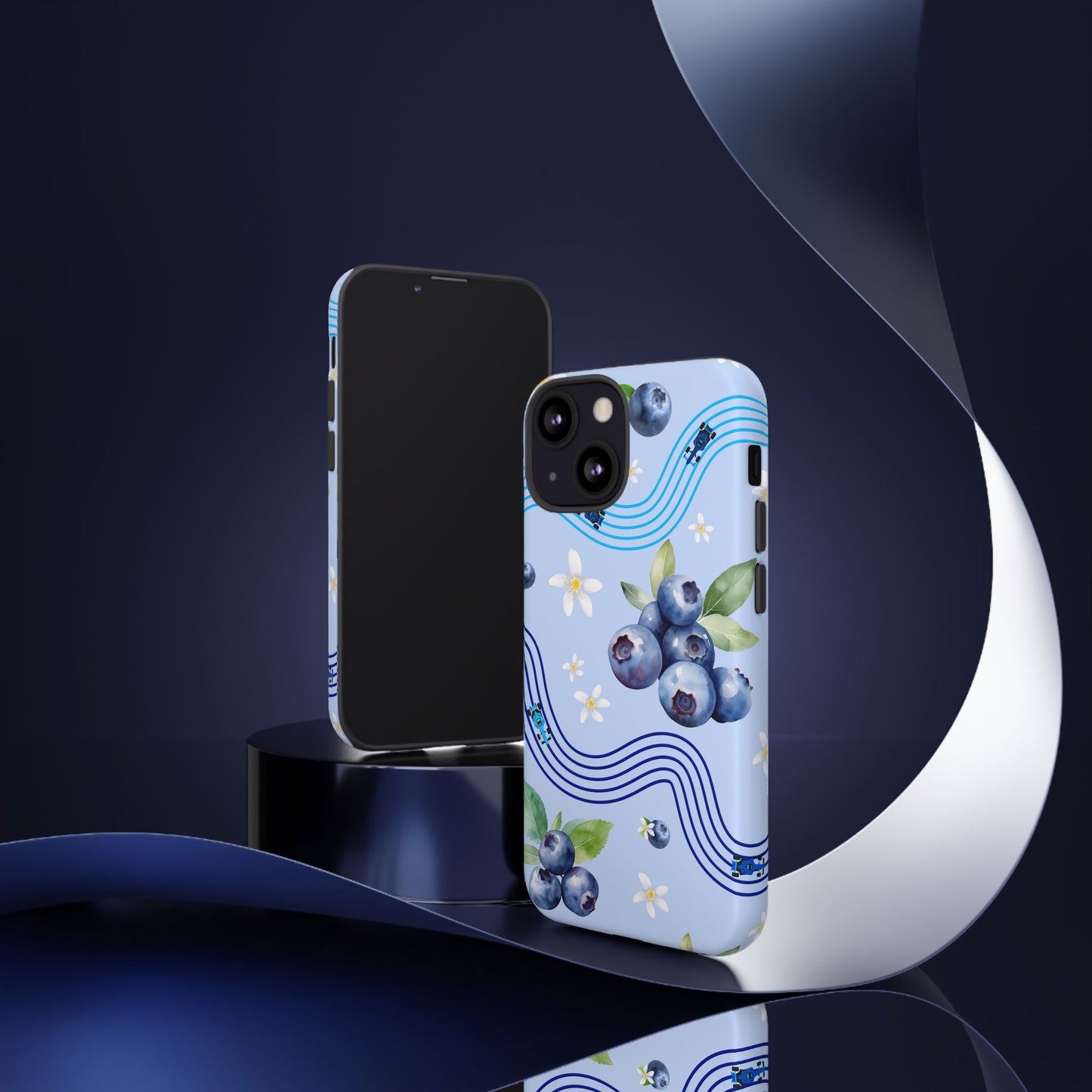 Blue F1 Williams and Blueberries Phone Case, Trendy F1 Gift, Formula 1 Gift, Cute Fruit F1 Phone Case, Unique Phone Case