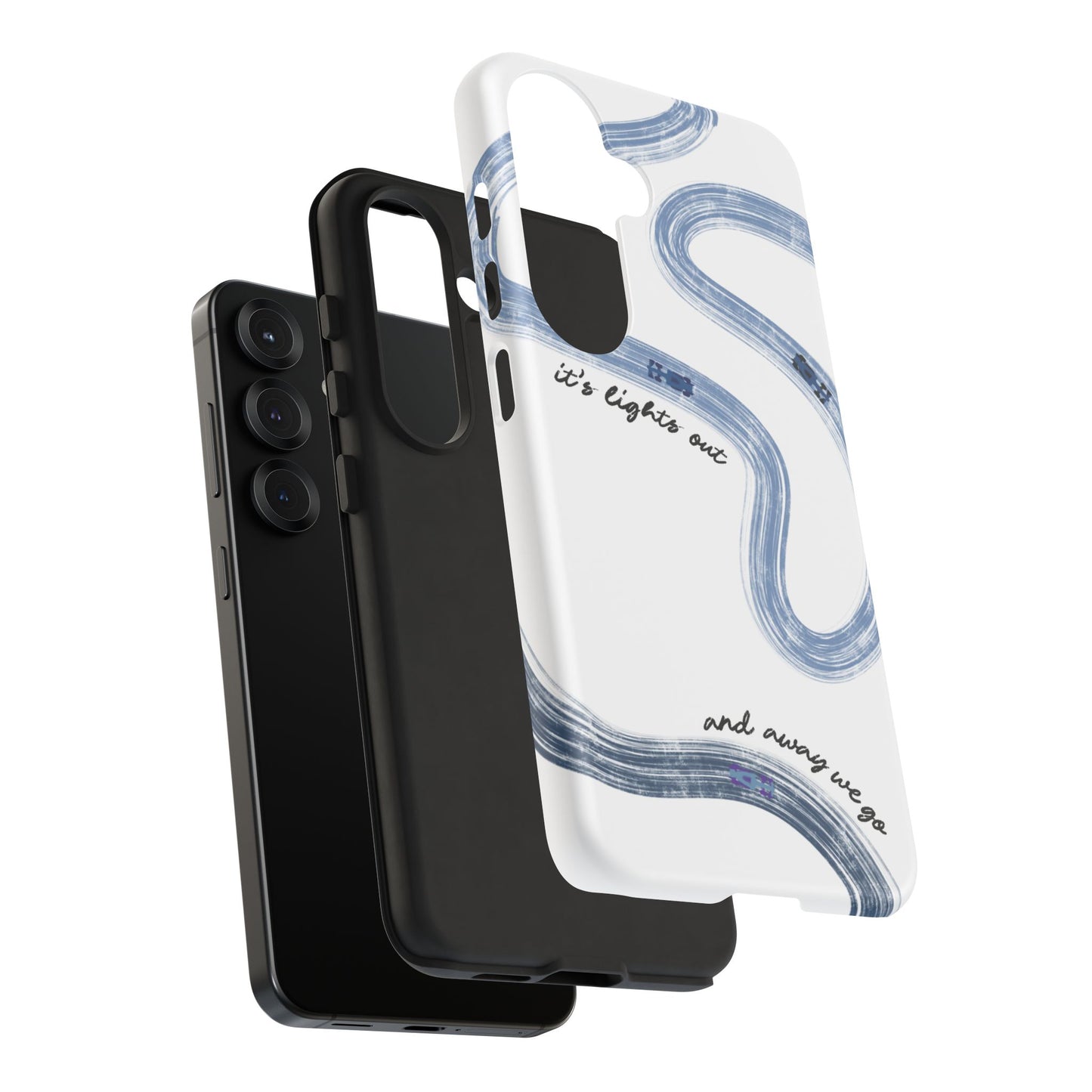F1 Phone Case Blue Painted "its lights out and away we go", Trendy F1 Gift, Formula 1 Gift, Cute F1 Phone Case, Gift for F1 Fans
