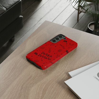 F1 Ferrari Racing Doodle "Forza Ferrari" F1 Phone Case Design