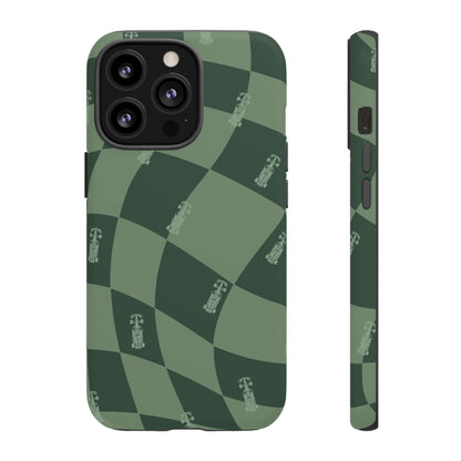F1 Phone Case Green Checkerboard Design, Trendy F1 Gift, Formula 1 Gift, Cute F1 Phone Case, Unique Formula One Phone Case