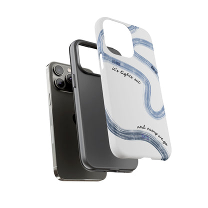 F1 Phone Case Blue Painted "its lights out and away we go", Trendy F1 Gift, Formula 1 Gift, Cute F1 Phone Case, Gift for F1 Fans
