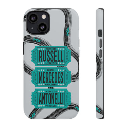 Mercedes F1 Phone Case Painted Ticket Stubs, Trendy F1 Gift, Formula 1 Gift, Cute F1 Phone Case