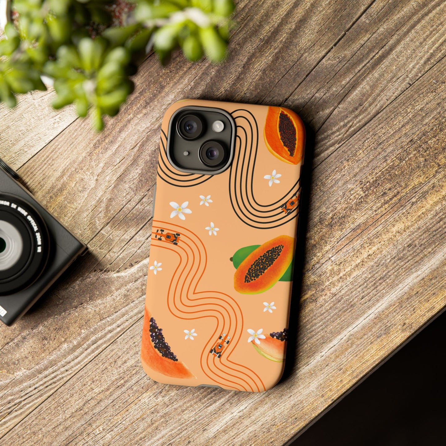Orange F1 McLaren and Papaya Phone Case, Trendy F1 Gift, Formula 1 Gift, Cute Fruit F1 Phone Case, Unique Phone Case