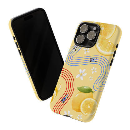 Yellow F1 Racing Bulls and Lemons Phone Case, Trendy F1 Gift, Formula 1 Gift, Cute Fruit F1 Phone Case, Unique Phone Case