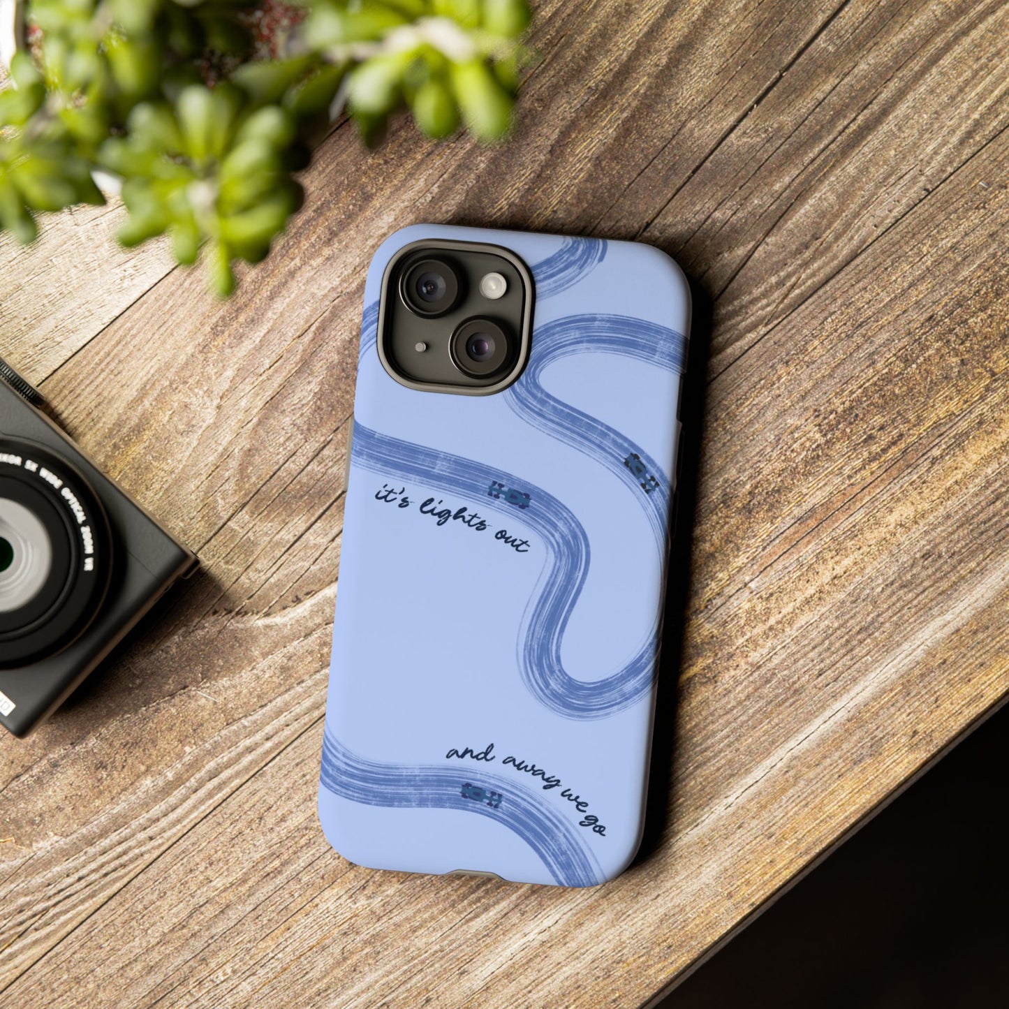 F1 Phone Case Monochrome Blue Painted "its lights out and away we go", Trendy F1 Gift, Formula 1 Gift, Cute F1 Phone Case, Phone Case