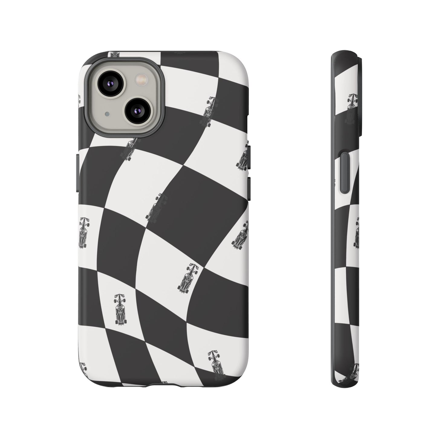 F1 Phone Case Black and White Checkered Design, Trendy F1 Gift, Formula 1 Gift, Cute F1 Phone Case, Unique Formula One Phone Case