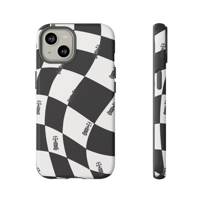 F1 Phone Case Black and White Checkered Design, Trendy F1 Gift, Formula 1 Gift, Cute F1 Phone Case, Unique Formula One Phone Case
