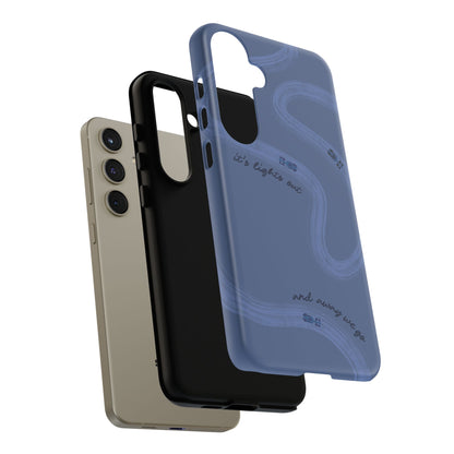 F1 Phone Case Monochrome Dark Blue Painted "its lights out and away we go", Trendy F1 Gift, Formula 1 Gift, Cute F1 Phone Case, Phone Case