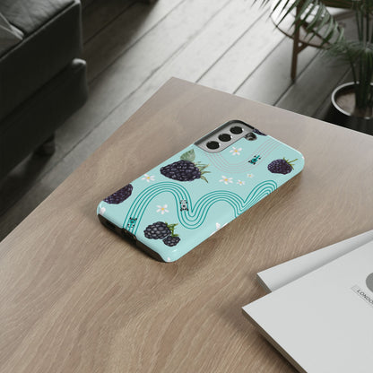 Teal F1 Mercedes and Blackberries Phone Case , Trendy F1 Gift, Formula 1 Gift, Cute Fruit F1 Phone Case, Unique Phone Case