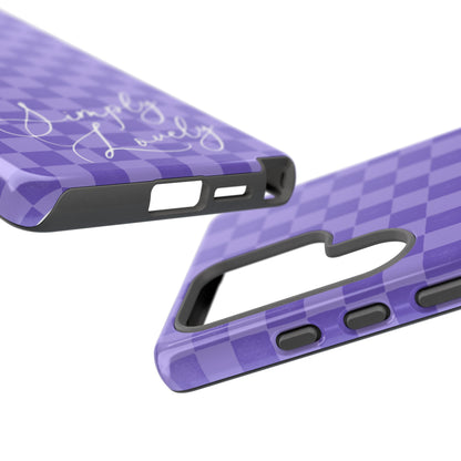 Simply Lovely Purple Checkered F1 Phone Case Design, Trendy F1 Gift, Formula 1 Gift, Cute F1 Phone Case
