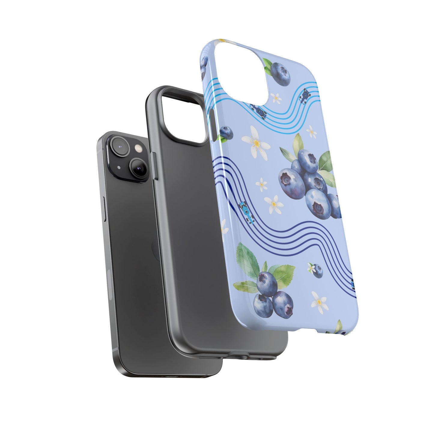 Blue F1 Williams and Blueberries Phone Case, Trendy F1 Gift, Formula 1 Gift, Cute Fruit F1 Phone Case, Unique Phone Case