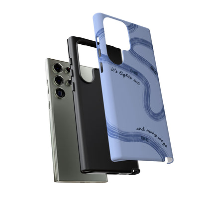 F1 Phone Case Monochrome Blue Painted "its lights out and away we go", Trendy F1 Gift, Formula 1 Gift, Cute F1 Phone Case, Phone Case