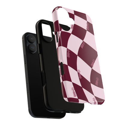 F1 Phone Case Pink Checkered Design, Trendy F1 Gift, Formula 1 Gift, Cute F1 Phone Case, Unique Formula One Phone Case