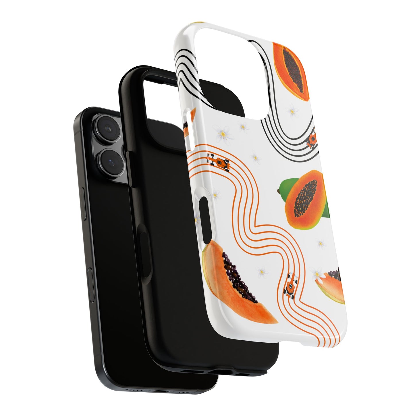 F1 McLaren and Papaya Phone Case , Trendy F1 Gift, Formula 1 Gift, Cute Fruit F1 Phone Case, Unique Phone Case
