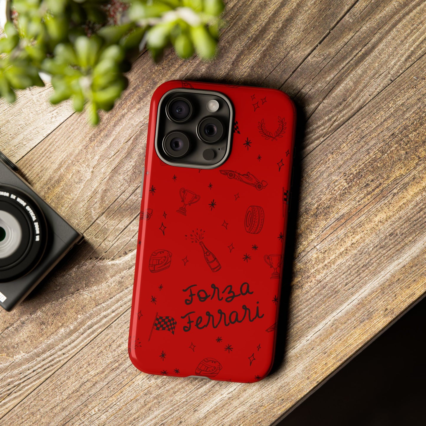 F1 Ferrari Racing Doodle "Forza Ferrari" F1 Phone Case Design
