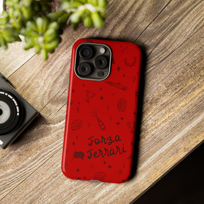 F1 Ferrari Racing Doodle "Forza Ferrari" F1 Phone Case Design