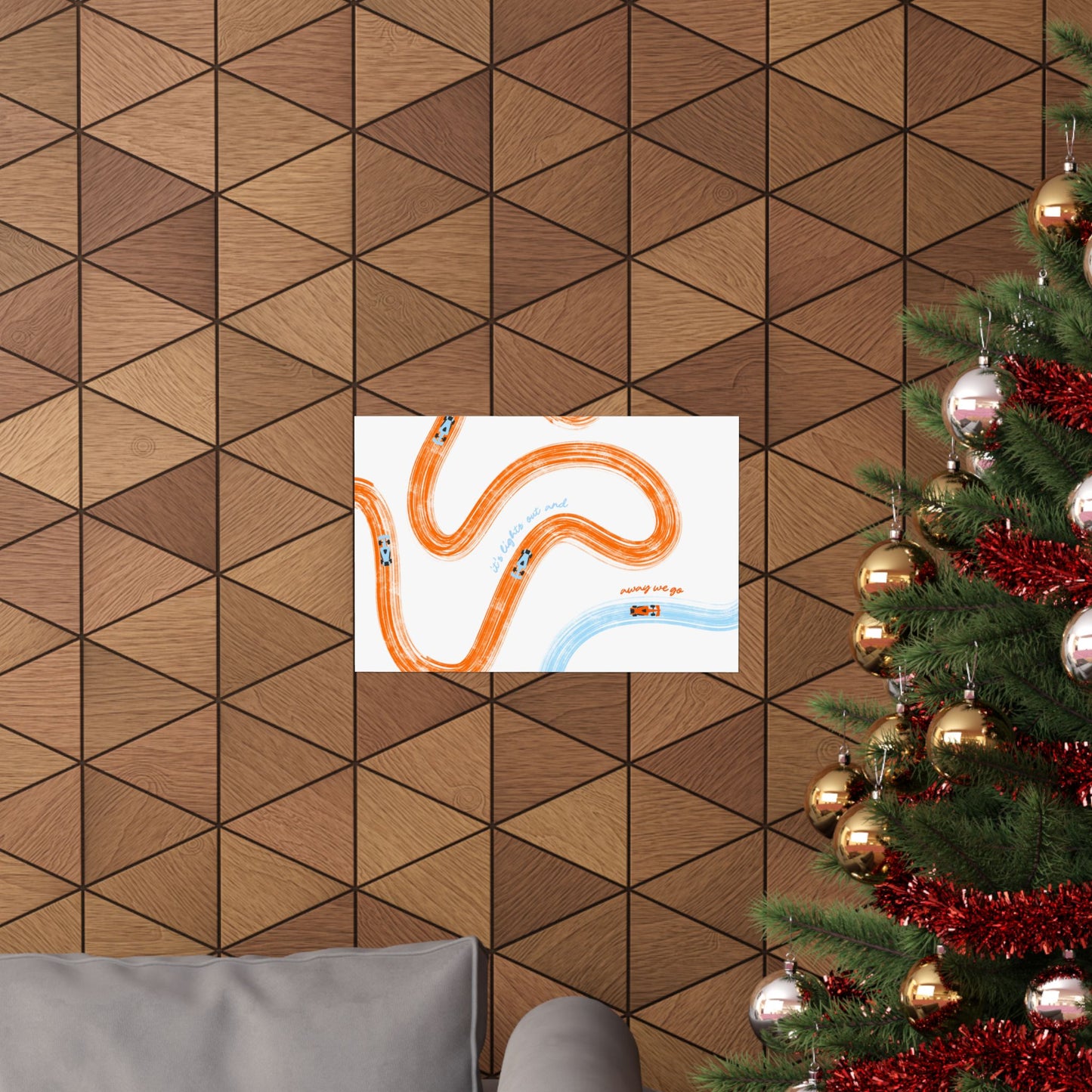 McLaren Orange and Blue Matte Horizontal Poster | US SIZING