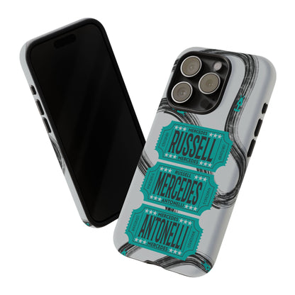 Mercedes F1 Phone Case Painted Ticket Stubs, Trendy F1 Gift, Formula 1 Gift, Cute F1 Phone Case