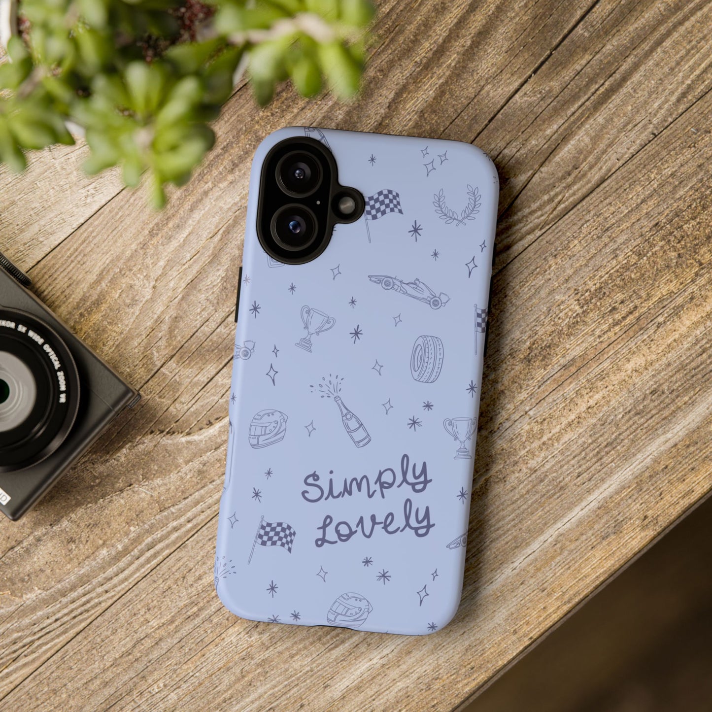 Blue Doodle "Simply Lovely" F1 Phone Case Design