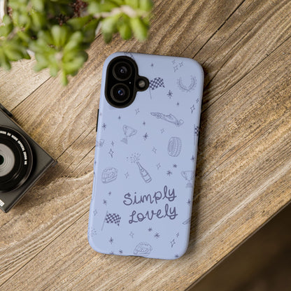 Blue Doodle "Simply Lovely" F1 Phone Case Design