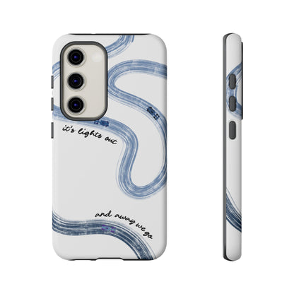 F1 Phone Case Blue Painted "its lights out and away we go", Trendy F1 Gift, Formula 1 Gift, Cute F1 Phone Case, Gift for F1 Fans