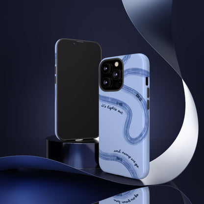 F1 Phone Case Monochrome Blue Painted "its lights out and away we go", Trendy F1 Gift, Formula 1 Gift, Cute F1 Phone Case, Phone Case
