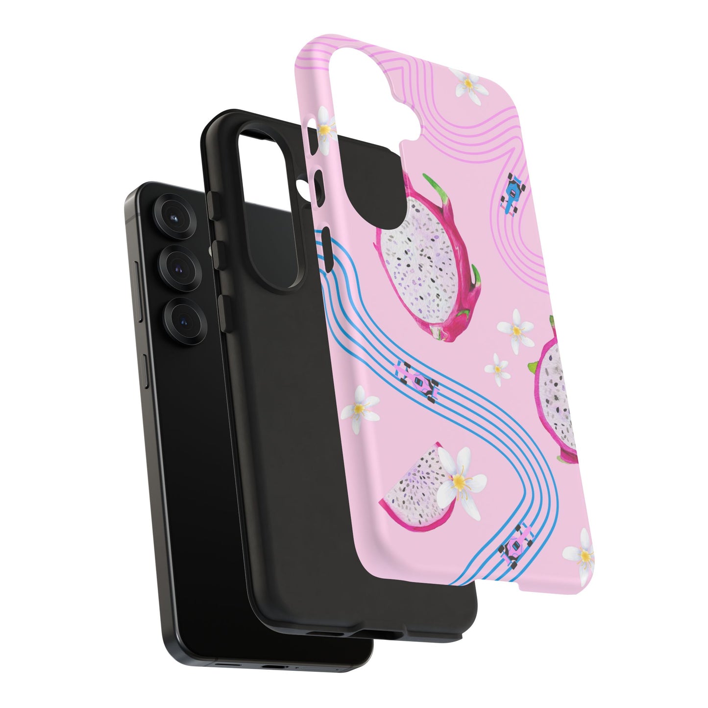Pink F1 Alpine and Dragonfruit Phone Case, Trendy F1 Gift, Formula 1 Gift, Cute Fruit F1 Phone Case, Unique Phone Case