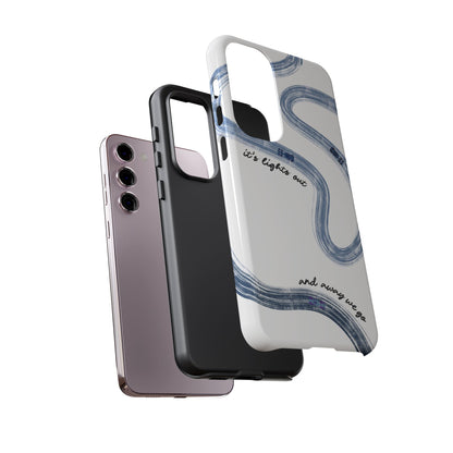 F1 Phone Case Blue Painted "its lights out and away we go", Trendy F1 Gift, Formula 1 Gift, Cute F1 Phone Case, Gift for F1 Fans