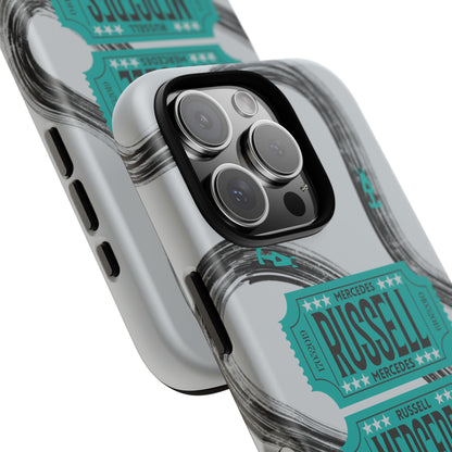 Mercedes F1 Phone Case Painted Ticket Stubs, Trendy F1 Gift, Formula 1 Gift, Cute F1 Phone Case