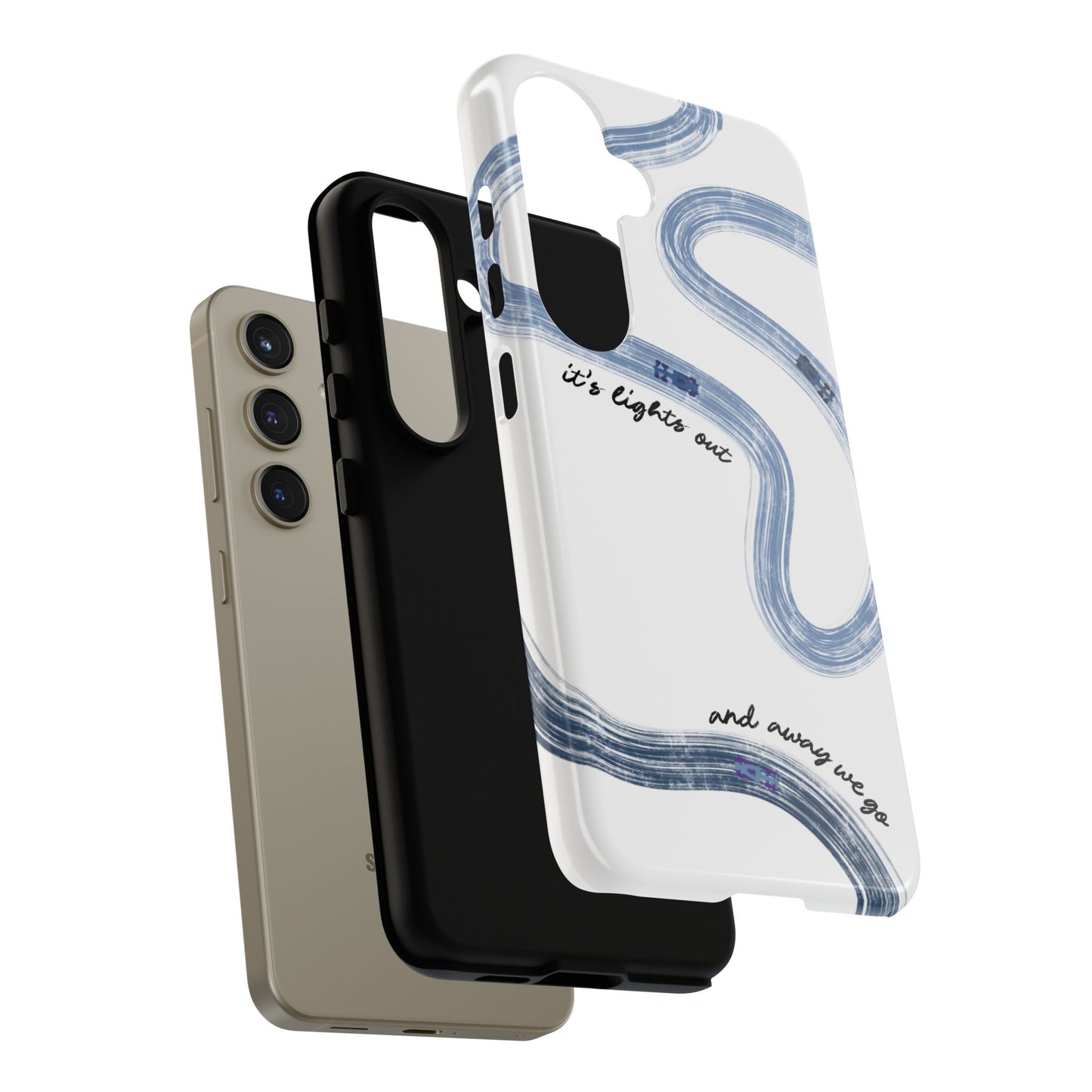 F1 Phone Case Blue Painted "its lights out and away we go", Trendy F1 Gift, Formula 1 Gift, Cute F1 Phone Case, Gift for F1 Fans