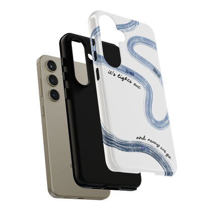F1 Phone Case Blue Painted "its lights out and away we go", Trendy F1 Gift, Formula 1 Gift, Cute F1 Phone Case, Gift for F1 Fans