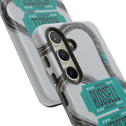 Mercedes F1 Phone Case Painted Ticket Stubs, Trendy F1 Gift, Formula 1 Gift, Cute F1 Phone Case