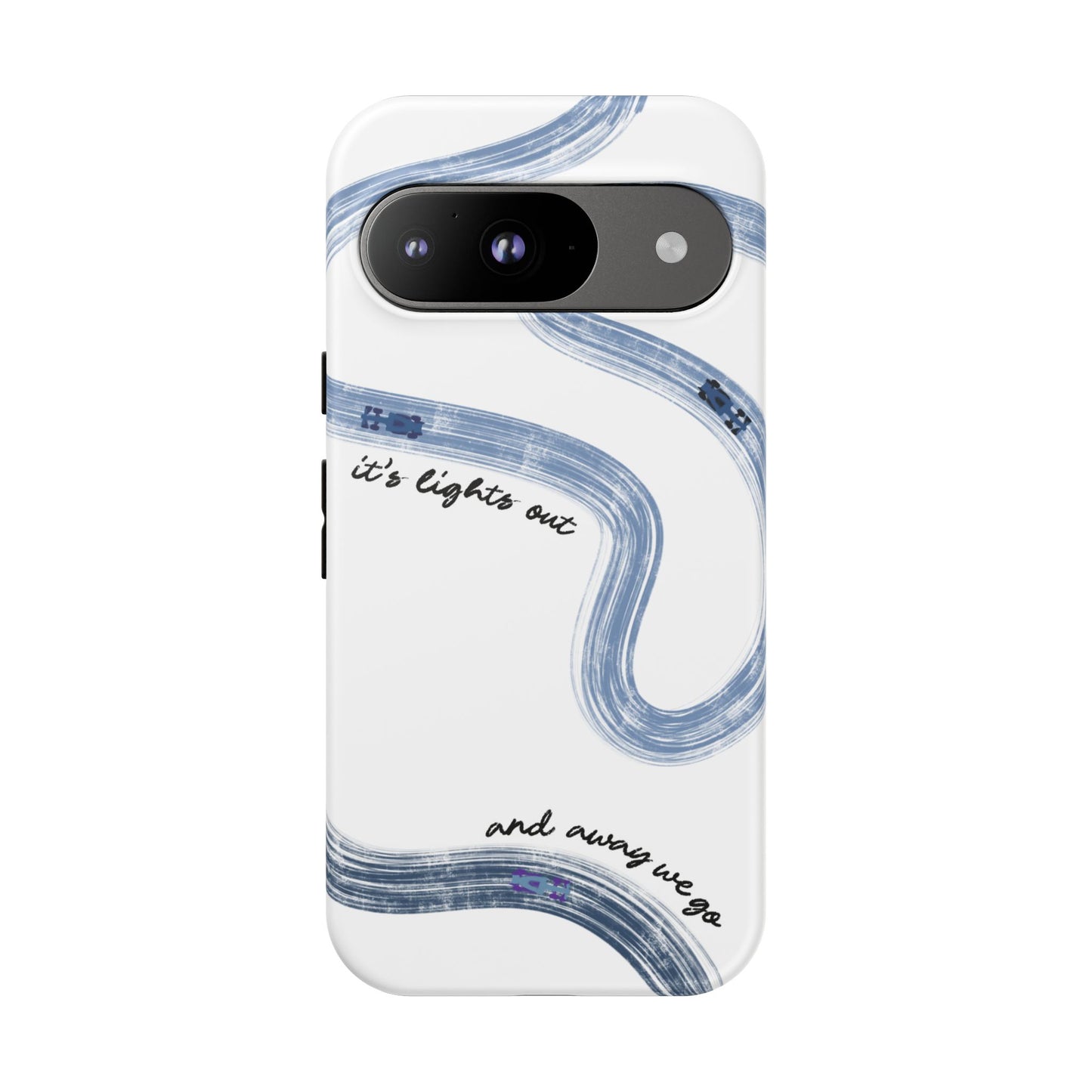 F1 Phone Case Blue Painted "its lights out and away we go", Trendy F1 Gift, Formula 1 Gift, Cute F1 Phone Case, Gift for F1 Fans