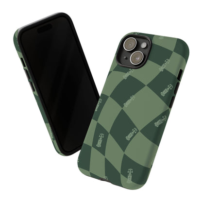 F1 Phone Case Green Checkerboard Design, Trendy F1 Gift, Formula 1 Gift, Cute F1 Phone Case, Unique Formula One Phone Case