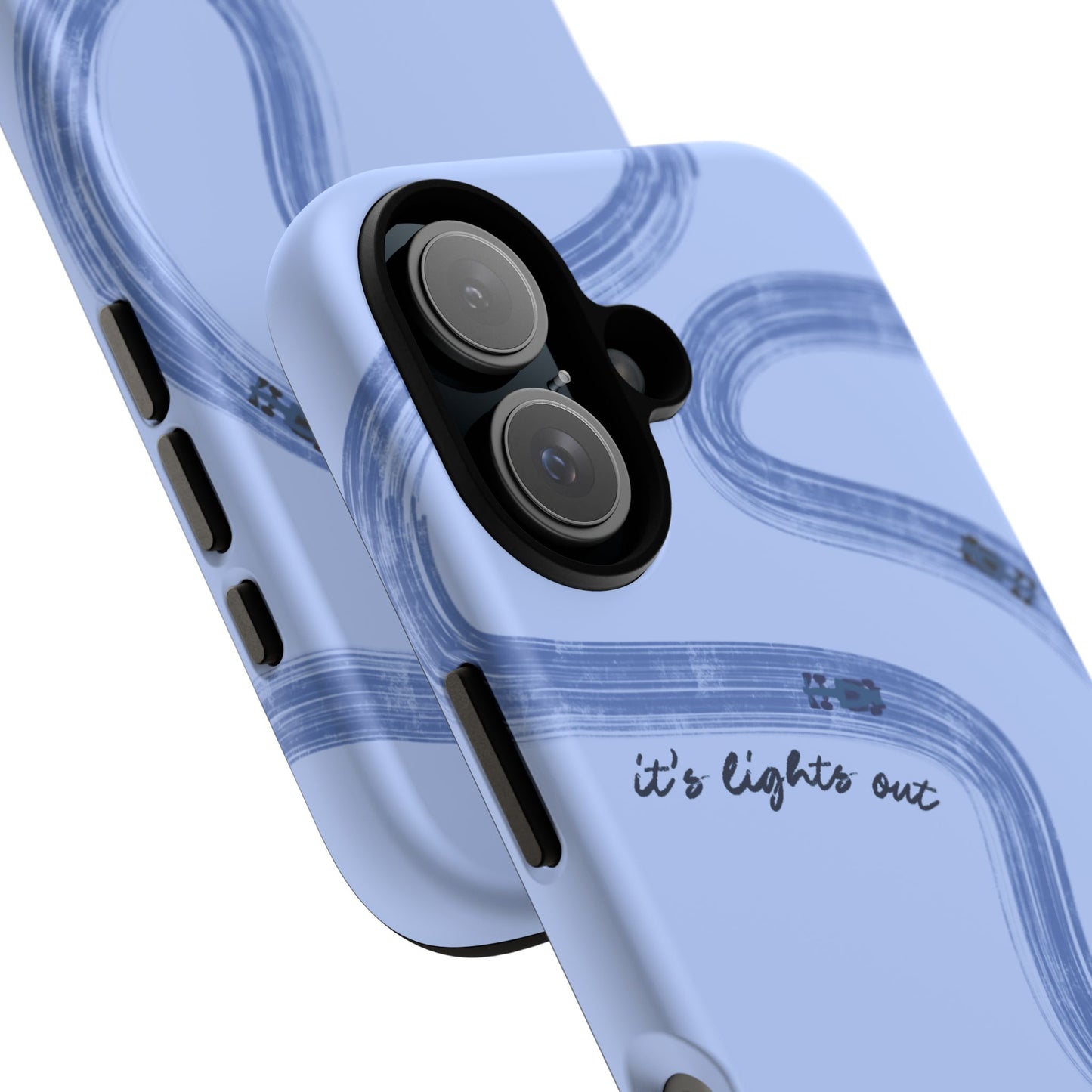 F1 Phone Case Monochrome Blue Painted "its lights out and away we go", Trendy F1 Gift, Formula 1 Gift, Cute F1 Phone Case, Phone Case