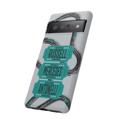 Mercedes F1 Phone Case Painted Ticket Stubs, Trendy F1 Gift, Formula 1 Gift, Cute F1 Phone Case