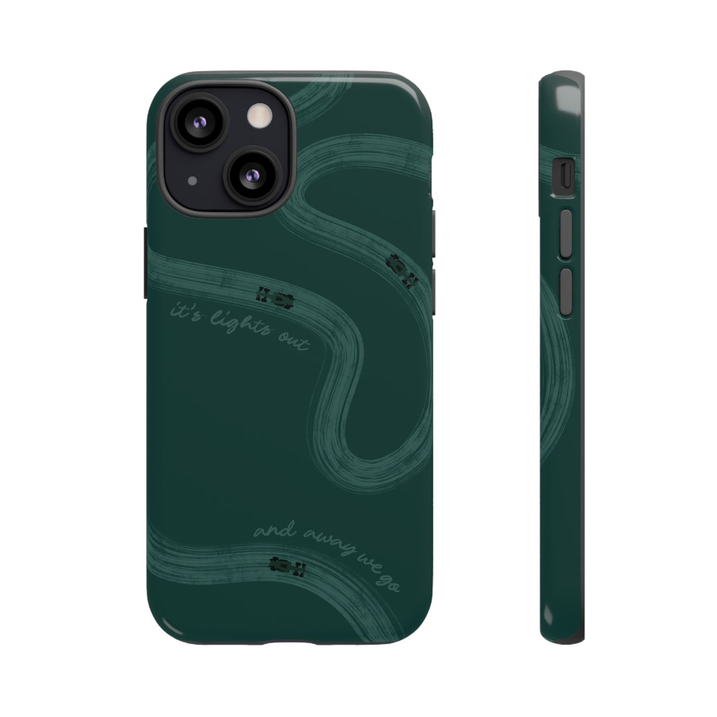 F1 Phone Case Monochrome Green Painted "its lights out and away we go", Trendy F1 Gift, Formula 1 Gift, Cute F1 Phone Case, Phone Case