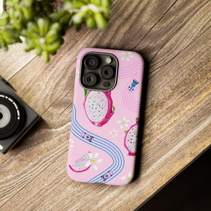 Pink F1 Alpine and Dragonfruit Phone Case, Trendy F1 Gift, Formula 1 Gift, Cute Fruit F1 Phone Case, Unique Phone Case