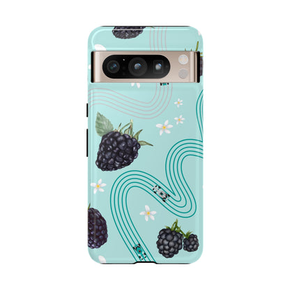 Teal F1 Mercedes and Blackberries Phone Case , Trendy F1 Gift, Formula 1 Gift, Cute Fruit F1 Phone Case, Unique Phone Case