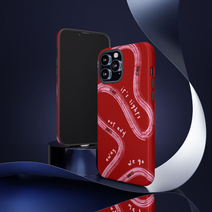 Red and Pink Lights Out F1 Phone Case Design, Trendy F1 Gift, Formula 1 Gift, Cute F1 Phone Case, Unique Formula One Phone Case