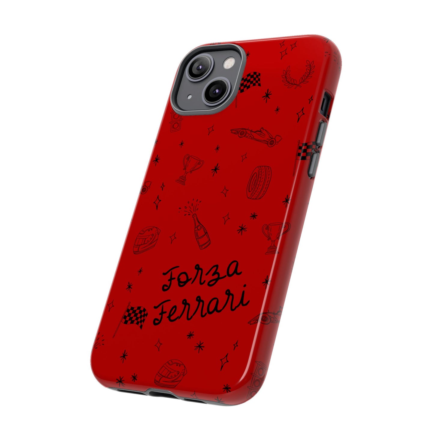 F1 Ferrari Racing Doodle "Forza Ferrari" F1 Phone Case Design