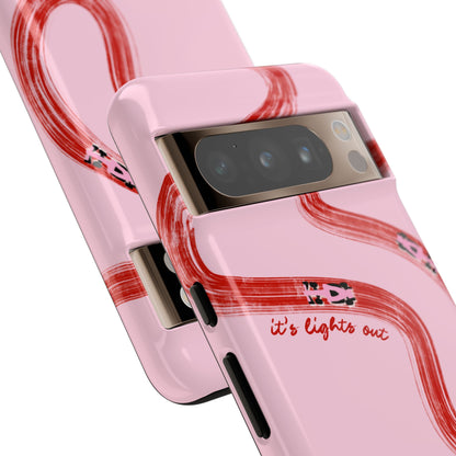F1 Phone Case Pink and Red Painted "its lights out and away we go", Trendy F1 Gift, Formula 1 Gift, Cute F1 Phone Case, Unique Phone Case