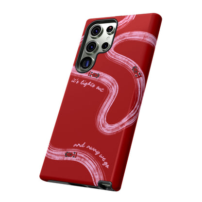 Red and Pink Lights Out F1 Phone Case Design, Trendy F1 Gift, Formula 1 Gift, Cute F1 Phone Case, Unique Formula One Phone Case